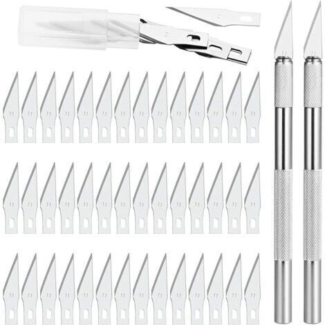 Precision Cutter 2 Scalpel avec 42 lames, Cutter de Précision Couteau pour Découpe de Travail d'art Bricolage, Spéléologie, Sculpture, Diy Sculpture Couteaux de Loisirs