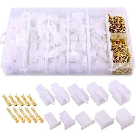 580 pièces Kit de connecteurs pour voiture, 2.8 mm, 2, 3, 4, 6, connecteurs de fils électriques automobiles, bornes de fils à sertir et boîtier de prise femelle et connecteur mâle/femelle. (1/5)