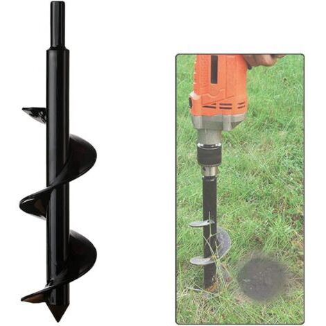 Jardin Foreuse, Tige hexagonale Acier Inoxydable, Tariere Thermique, Creuser des Trous Cultiver en Profondeur, Outil de Plantation Pratique pour Fleur Planter des Arbres Arbustes (Dia: 8cm L: 30cm) (1/4)