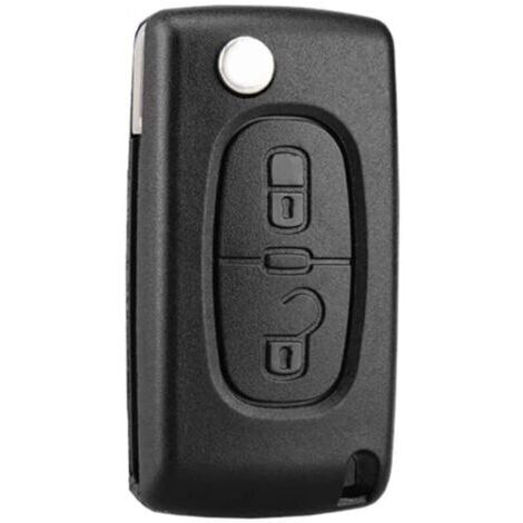 Coque clé 2 boutons CE0536 pour Peugeot 207 307 308 407 408 3008 5008 – Remplacement clé à rabat pliable – Compatible Citroën C2 C3 C4 C5 C6 C8 (1/5)
