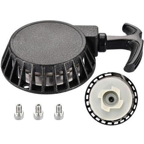Démarreur à rappel en alliage d'aluminium pour 40/44-6 2 temps 47cc 49cc Mini Moto Chopper ATV Quad, Démarreur Nylon Mini Easy Pull avec Vis Noir (1/4)