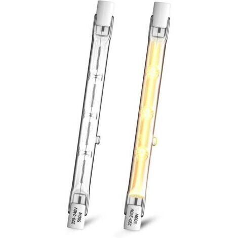 Ampoule Halogène R7s 500W 118mm Dimmable Blanc Chaud 2800K Projecteur Linéaire Double Extrémité Lot de 2 (1/4)
