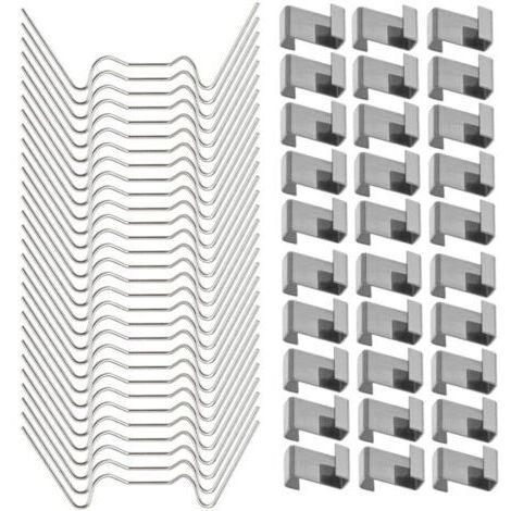 120 Pièces Attaches de Serre pour Verre Acier Inoxydable avec 60 Clips W et 60 Clips Z (1/4)