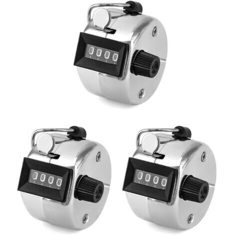 3 Pcs Compteur Manuel en Métal, 4 Chiffres Compteur Mécanique pour Sport Golf Compte de Pas, Compte Jusqu'à 9999 (1/4)