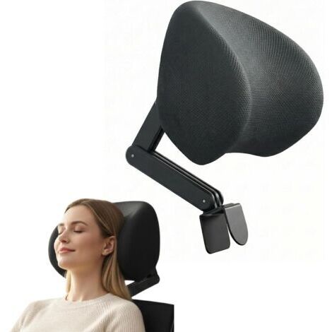 Un appui-tête inclus, accessoire appui-tête pour chaise de bureau, support cervical pour chaise de bureau, confort ergonomique (noir). (1/4)