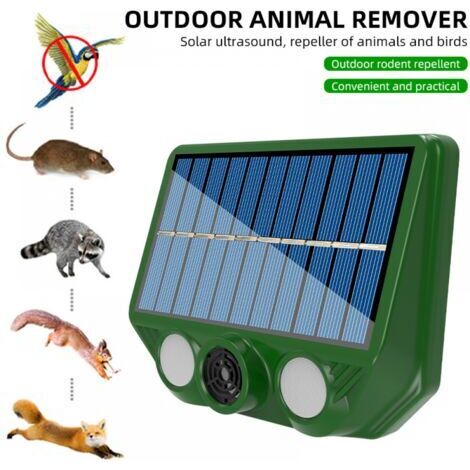 Répulsif à ultrasons pour chats – Alimentation solaire avec batterie rechargeable – Fréquence 20-36,5 kHz – Étanchéité IP44 pour extérieur (1/4)