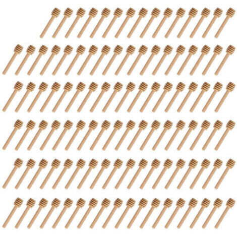Lot de 100 mini cuillères à miel en bois – Design à tête fendue pour un service rapide – Accessoire de cuisine pratique et élégant - 100pcs