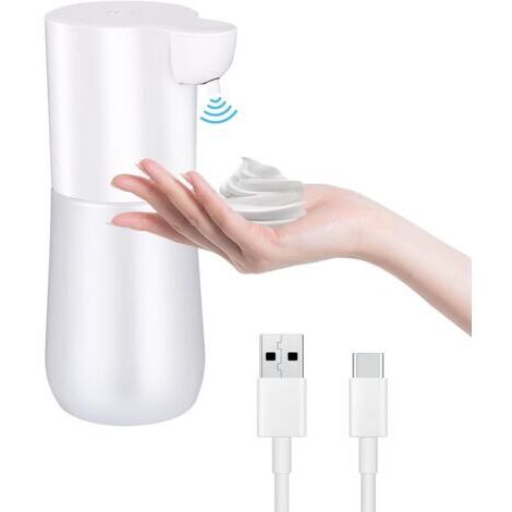 Distributeur de Savon Automatique, 600ml Distributeur Savon Automatique avec USB Rechargeable, IPX5 Automatique Distributeur De Savon Liquide de Savon Etanche pour Cuisine Et Salle de Bains