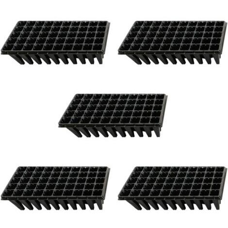 5Pcs Plateaux de Culture de Plantes 50 Plateaux de Démarrage de Semis de Cellules pour La Germination des Graines Et Le Plateau de Propagation en Plastique des Semis Noir (1/4)