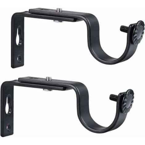 Ccykxa – Supports de tringle à rideau réglables 20-28mm – Fer noir – Lot de 2 – Installation facile pour maintien ferme des rideaux (1/5)