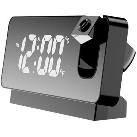 Réveil lumineux à projection – Double alarme – Gradation 0-100 % – 2 ports USB – Projection 180° – Affichage LED HD – Radio FM (1/5)
