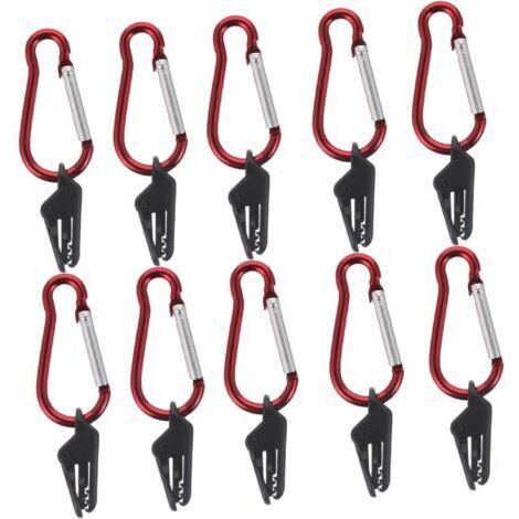 10 jeux de pinces pour bâche, clips de tente avec mousquetons pour auvents de camping, toiles, abris extérieurs, accessoires (1/5)
