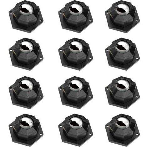 12 pièces Roulettes pour Meubles Adhésives Roulette Charge Lourde Roulette Pivotante avec Vis pour Petits Meubles, Boîte de Rangement, Étagères (Noir) (1/5)