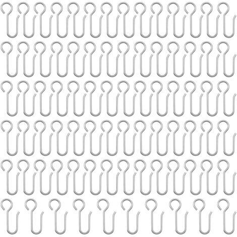 80 Pièces Crochets à Rideaux en métal,Crochets de Rideaux,Crochets agrafes pour Rideaux,pour Rideau de Fenêtre, Rideau de Douche (1/4)