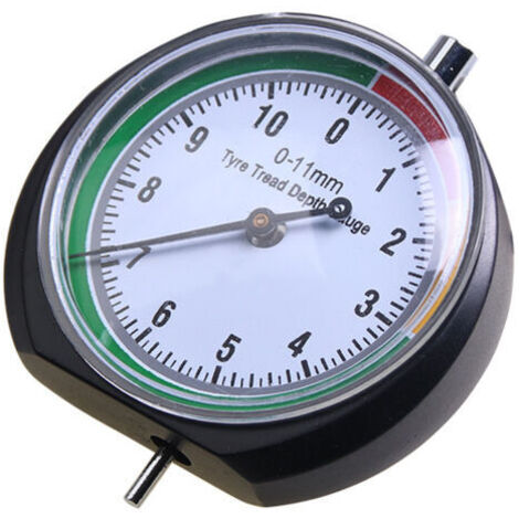 Jauge de Profondeur de Bande de Roulement de Pneu – Outil de Mesure Profondeur - 0-11mm/ 0-0.43pouces – Diametre du Cadran 44mm (1,7pouces) – Manomètre pour Voiture, Camion, Vélo, Moto-HARRY