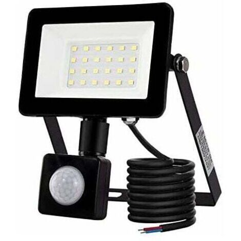 Projecteur LED extérieur 20W avec détecteur de mouvement 6500K Projecteur LED extérieur, IP66 avec lampe de sécurité à détecteur de mouvement, pour jardin, terrasse, pelouse, fête (1/4)