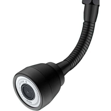 3 Modes Tête Douchette Evier Cuisine,360 Degrés Embout Robinet Cuisine Douchette,Adaptateur Economiseur D'eau ,Aérateur de Robinet Pivotant(Noir) (1/4)