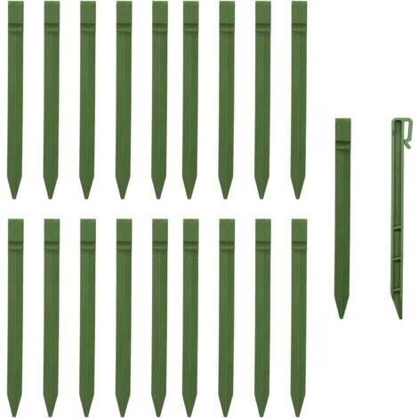 Lot de 20 piquets d'ancrage au Sol en Plastique de 24 cm pour Bordure de Jardin, terrasse, Tente (Vert 20pcs) (1/5)