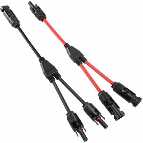INHHUB Solaire Panneau Câble Connecteur Professionnel (1 à 2 branches) Y Connecteurs Câble Solairede Panneau Solaire MMF + FFM Adaptateur Solaire 1 Paire-INHHUB (1/5)