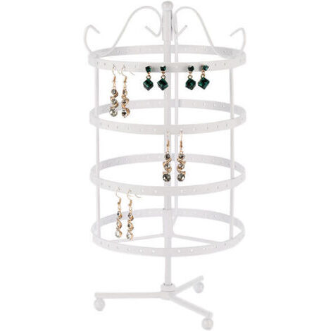Blanc Porte-Bijoux, Porte-Boucles d’Oreille 4 étages (1/3)