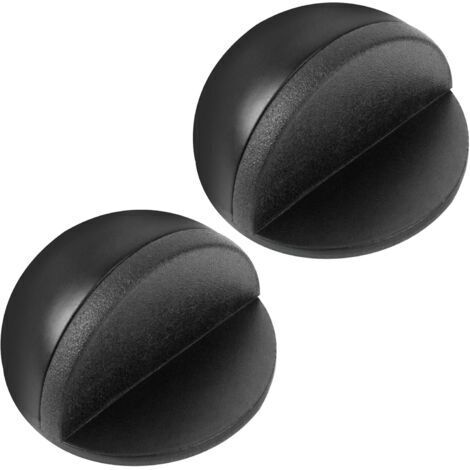 Arrêts de Portes Adhesive, 2Pièces Butées de Porte en Acier Inoxydable, Bloc Porte Sol avec Pare-Chocs en Caoutchouc, Arrêt de Porte Adhesif pour Interieur, Protection de Portes et Murs (Noir) (1/5)