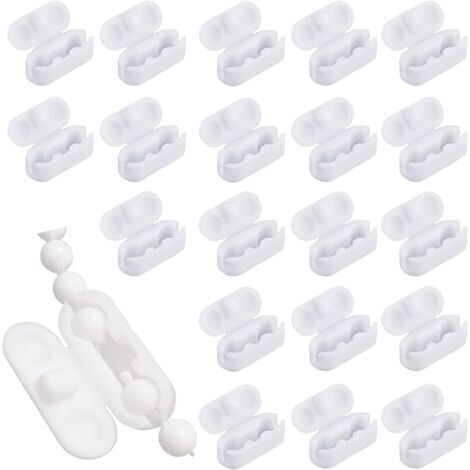 Lot de 20 raccords de chaîne en plastique - Connecteur de chaîne - Clip de chaîne à billes - Accessoires pour réparation de store, store vénitien ou rideau (1/4)