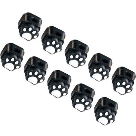 Lot de 10 organiseurs de câbles de bureau en forme de pattes de chats pour une fixation et une organisation sécurisées des cordons USB de type C (1/5)