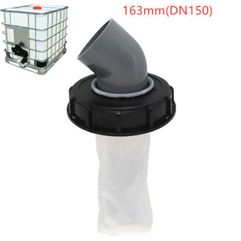 Couvercle de réservoir IBC avec filtre nylon 163mm – Filtration efficace pour eau de pluie – Matériaux PE, nylon, PVC – Angle 45° (1/4)