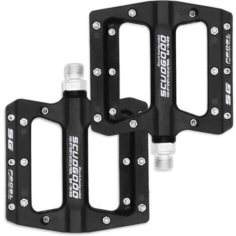 Jeu de 1 paire, accessoires vélo, pédales VTT, pédales hybrides BMX route ultra légères et durables 9/16 pouces (Noir) (1/5)