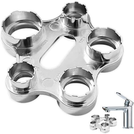 Clé de Montage pour Aérateur Clé pour Aérateur de Robinet Outil de Remplacement de Mousseur Démontage et Nettoyage Facile pour Tous Types de Robinetterie (Argent) (1/5)