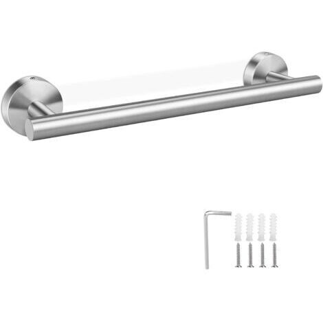 Argent Porte Serviette 30cm, Salle de Bain Support Acier INOX Porte-Serviette pour Serviette (1/5)
