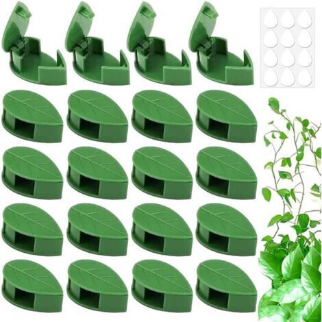 100 Pièces Clip Plante Grimpante Clip de Support pour Plantes Grimpantes Clips de Fixation de Vigne Clips Montage Mural d'escalade Plantes Clips Plantes Auto-adhésifs en Forme de Feuille (1/5)