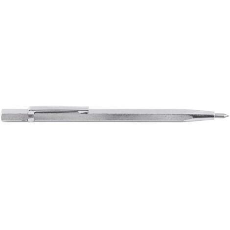 Scriber de Pointe de Carbure Stylo de Gravure pour Verre/Céramique/Feuille de Métal Scriber Portatif de Poche avec Clip et Aimant 1Pcs(Silver) (1/4)