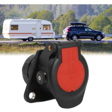 Connecteur de remorque 24 V 7 broches, connecteur d'adaptateur de câblage de connexion fiable pour camping-car, caravane, bateau-- (1/5)