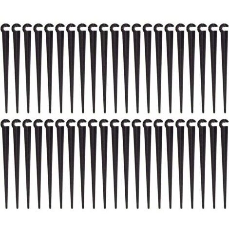 Piquets de Support de Tuyau d'irrigation Support Piquet de Tube Irrigation Goutte à Goutte Plastique Outil de Jardinage,Paquet de 100(Taille d'ouverture 1/4 pouce) (1/5)