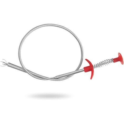 Outil de débouchage de canalisations à ressort de 60 cm, nettoyeur de canalisations en acier inoxydable, outils de débouchage d'égouts, outils de nettoyage pour évier de cuisine, salle de bain, (1/5)