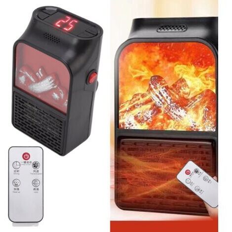 Chauffage à flamme Mini 1000W PTC en céramique, chauffage rapide, silencieux, portable, avec boîtier givré ignifuge, pour maison, prise ue, 220V (1/5)