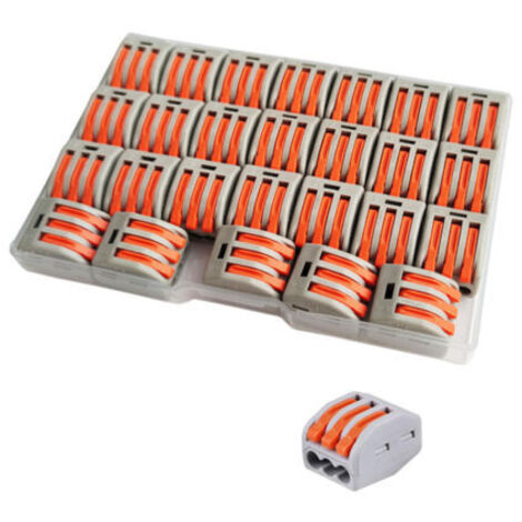 Lot de 26 bornes de connexion rapides avec levier – Cosses de câble compactes pour fils de 0,2 à 4 mm² – Installation rapide et sécurisée (1/5)
