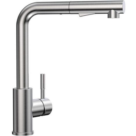 Robinet Cuisine Douchette avec 2 Modes de Pulvérisation, Mitigeur Cuisine avec Douchette Extractible Rotatif à 360° Froid & Chaud Disponible, Robinet Evier Acier Inoxydable Brossé (1/4)