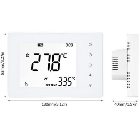 5A thermostat intelligent programmation hebdomadaire écran LCD écran tactile chauffe-eau thermostat régulateur de température ambiante TP818WHP blanc-- (1/5)