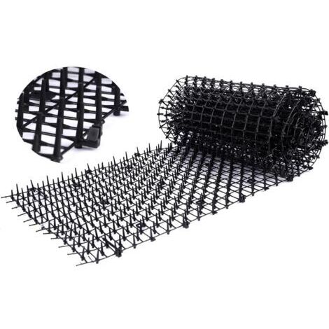 Tapis répulsif pour chats avec picots en plastique pour empêcher les chats de s'approcher, 2 m x 30 cm, noir, 1 pièce (1/4)