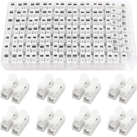 66 Pièces Connecteurs à fil de ressort, CH2 Connecteur Ressort, 2P Connecteurs à Ressort, Type Presse le Connecteur de Câble Rapide, pour LED Bande (1/5)