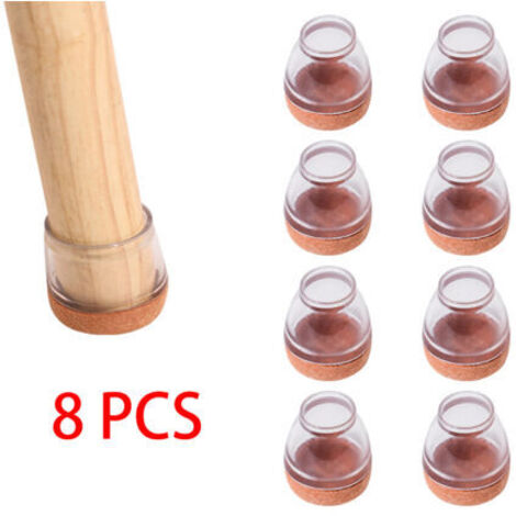 8 pièces Protection Pied de Chaise, 13-19mm Protege Pied de Chaise Silicone, Embout Pied de Chaise avec Feutre, Anti-Rayures, sans Bruit, Tampon Pied de Chaise - Ronde (1/5)