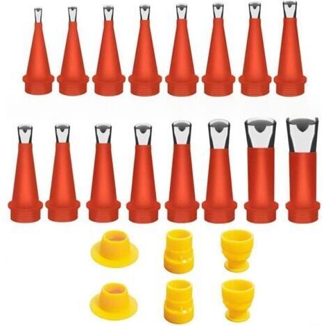Kit de finition de calfeutrage professionnel avec applicateur de buse en acier inoxydable et outil d'étanchéité en silicone pour joint de cuisine et salle de bain (1/5)