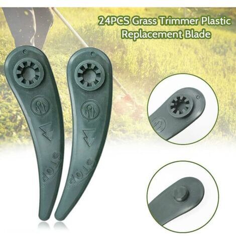 Lot de 24 lames de rechange pour débroussailleuse Bosch pour coupe-bordures Bosch Durablade Art 23-18 Li Art 26-18 Li, vert-- (1/2)
