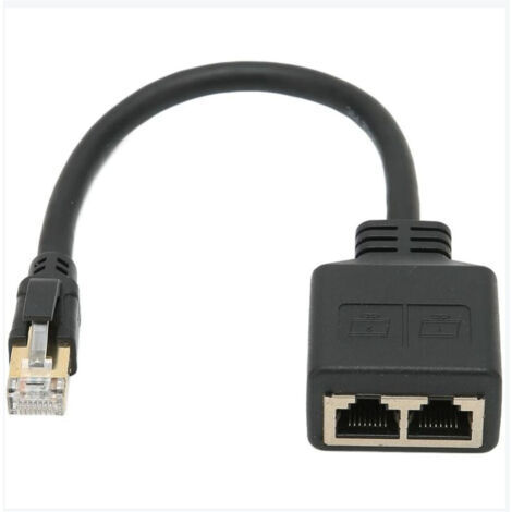 Câble Répartiteur Ethernet RJ45, Adaptateur Répartiteur RJ45 Mâle à 2 Femelles, Câble Adaptateur de Commutateur Ethernet RJ45 Professionnel pour Connecteur de Prise Ethernet de Bureau à Domicil (1/5)