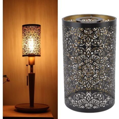 Abat-Jour pour Lampes de Table,Suspension Abat-jour En Métal,Décoratif Motif Cylindrique De Sculpture Sculpté Creux Fer Ombre Abat-Jour Suspendu pour Ampoules (1/5)