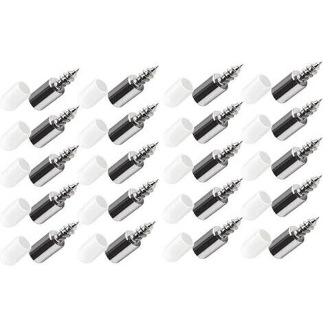 25.5x7.5mm 20 pièces Support stratifié pour panneau d'armoire avec manchon en caoutchouc Clous de séparation antidérapants durs pour armoire de garde-robe Clous de séparation en verre Support (1/5)