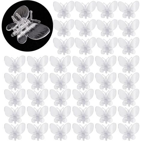 60 Pieces Pince Orchidee Orchid Clips en Plastique Papillons Clips pour Plantes Clips de Support pour Plantes Clips de Support Plante Clips Orchideen Pinces à Orchidées Pince Pour Plantes(Trans (1/5)