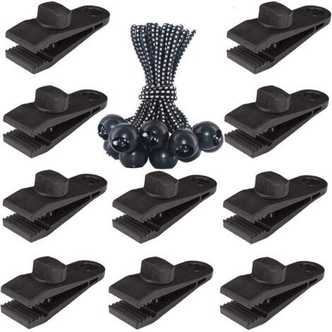 Clips de bâche Heavy Duty Lock Grip, Lot de 20 pinces de bâche Heavy Duty, Shark Tent Fasteners Clips Holder, Pool Auvent Cover Bungee Cord Clip, Car Cover Clamp (1/5)